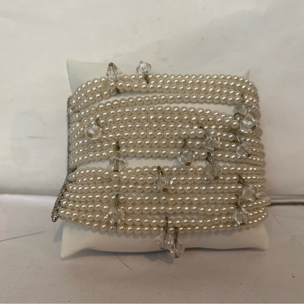 Anthropologie wedding collections Pearl + bead Multi-Strand Wrap Bracelet White